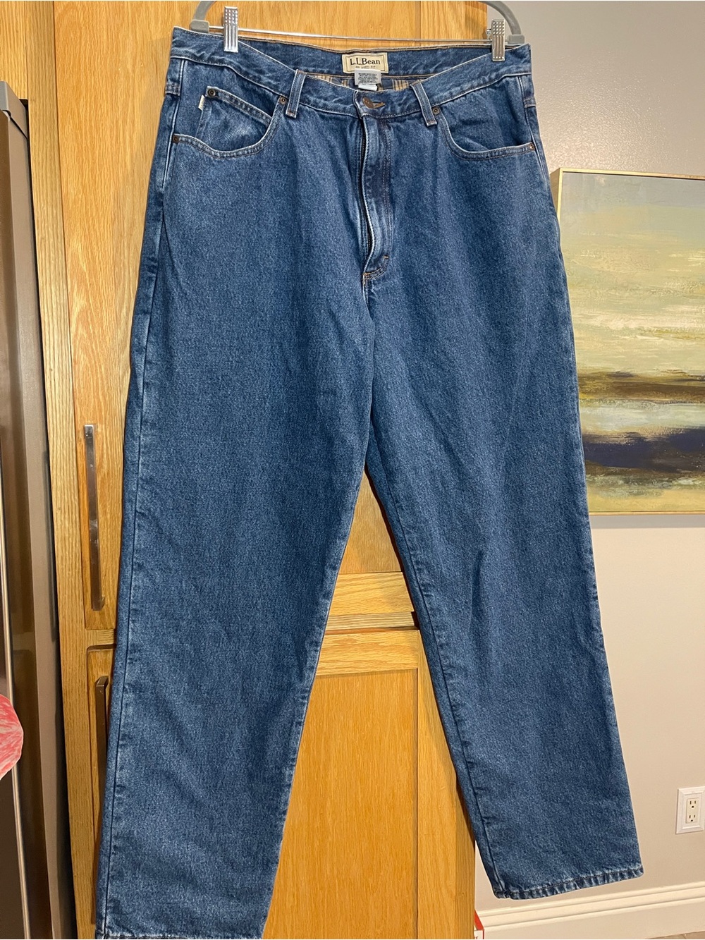 L.L. Bean Relaxed Fit Dark Blue Men's Jeans Flannel Lining